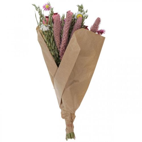 Article Bouquet de fleurs séchées bouquet de fleurs des prés rose H50cm 140g
