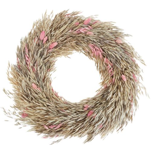 Floristik24 Couronne sèche avoine phalaris couronne rose naturel Ø44cm