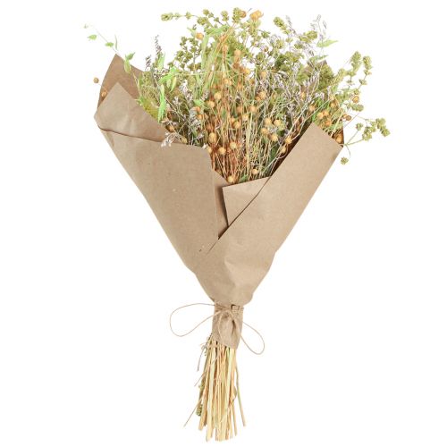 Article Bouquet sec de cardères avoine lin menthe blanc naturel 40cm 80g