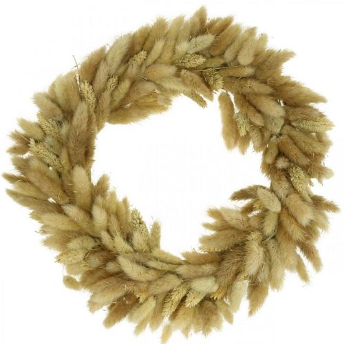 Floristik24 Porte couronne couronne de fleurs séchées guirlande velours herbe Lagurus Ø31cm