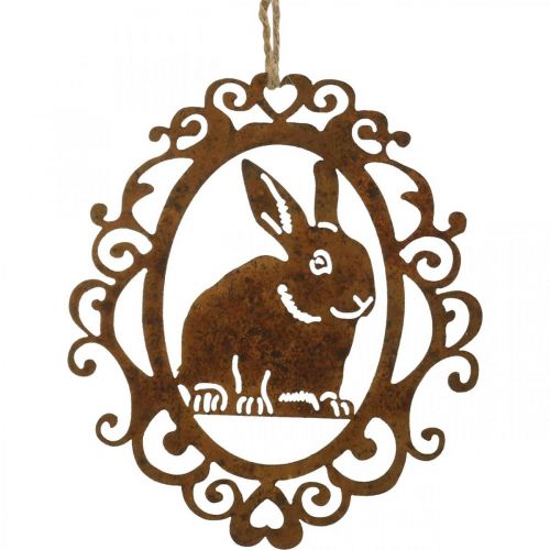 Floristik24 Lapin à suspendre patine décoration Pâques métal lapin de Pâques H20cm