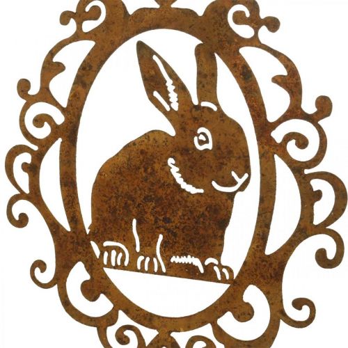 Article Lapin à suspendre patine décoration Pâques métal lapin de Pâques H20cm