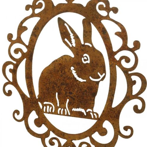 Floristik24 Lapin à suspendre patine décoration Pâques métal lapin de Pâques H20cm