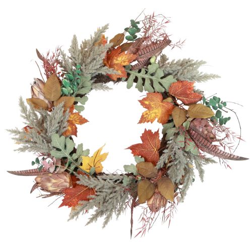 Floristik24 Couronne de porte Protea Couronne artificielle avec feuilles d&#39;automne Ø55cm