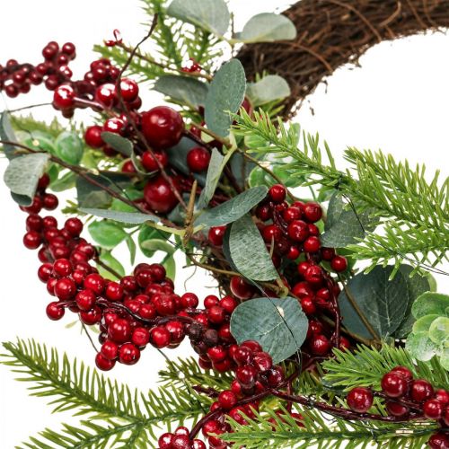 Couronne de Noël porte baies lumineuses LED Ø37cm
