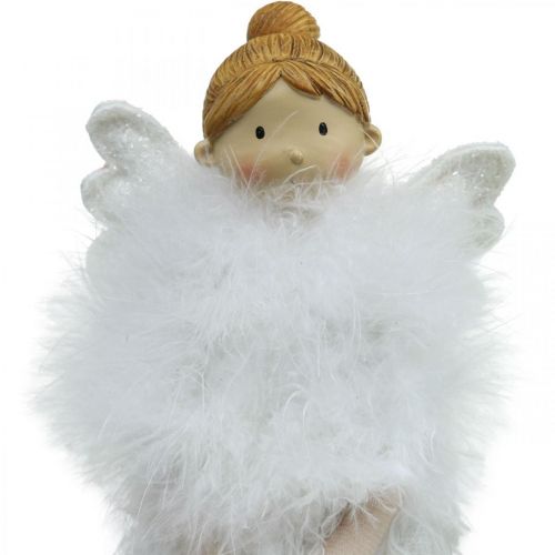 Cale-porte Ange de Noël, Figurine Ange H38cm Blanc
