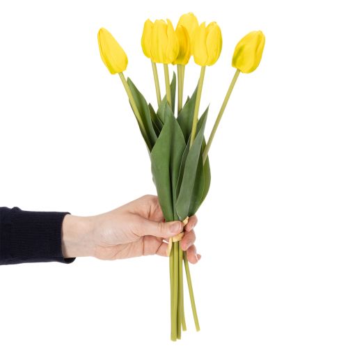 Article Tulipes artificielles pour une décoration printanière réaliste dans le salon ou le bureau, 40 cm, lot de 7