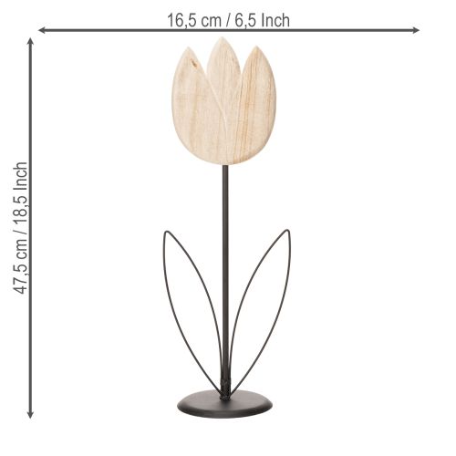 Article Tulipe décorative sur socle, pour une touche d'élégance dans votre salon, 47,5 cm