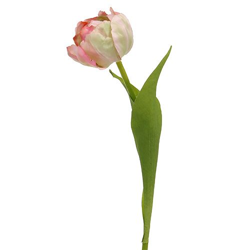 Floristik24 Tulipe rose, vert 37cm 6pcs