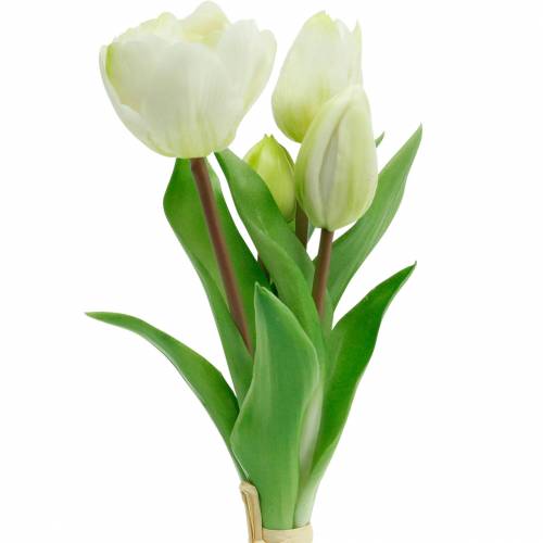 Bouquet de tulipes artificielles Fleurs en soie Tulipes Real Touch Blanc