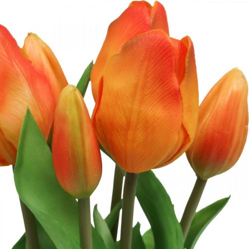 Article Tulipe artificielle orange bouquet de fleurs artificielles 38cm 7pcs