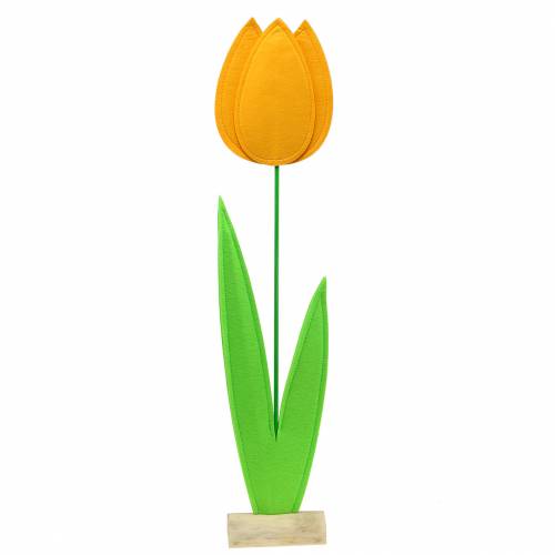 Floristik24 Feutre fleur tulipe jaune décoration été H88cm