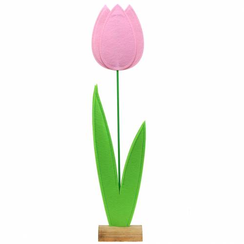 Floristik24 Décoration de vitrine fleur tulipe rose en feutre H88cm