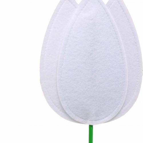 Article Tulipe fleur en feutre blanc H88cm