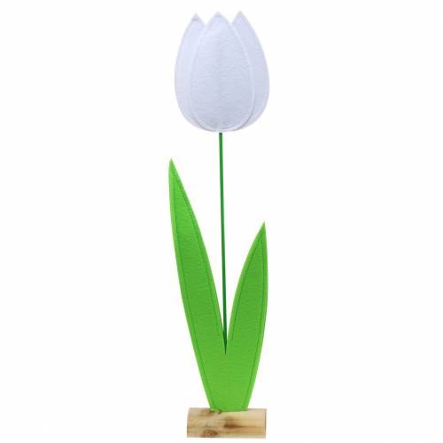 Floristik24 Tulipe fleur en feutre blanc H88cm