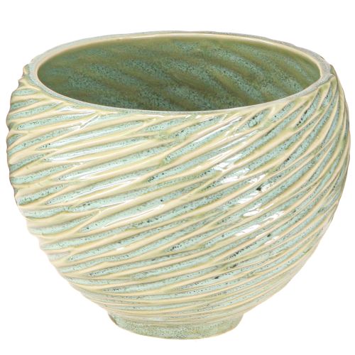 Jardinière décorative en céramique verte Ø15cm H11cm 2pcs