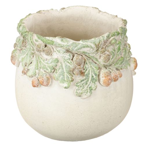 Jardinière Glands d&#39;automne en pierre reconstituée Ø14,5 cm H13 cm
