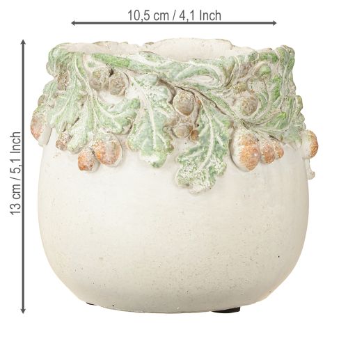 Article Jardinière Glands d&#39;automne en pierre reconstituée Ø14,5 cm H13 cm