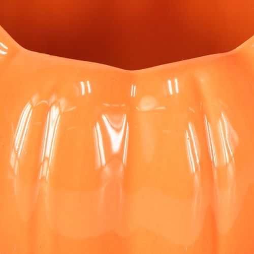 Article Pot de fleurs en céramique citrouille orange Ø9,5 cm H6,5 cm 4 pièces