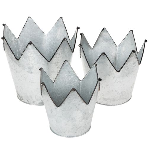 Floristik24 Couronne décorative en métal zinc Ø21,5/19,5/17 cm, lot de 3