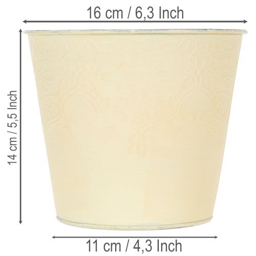 Article Pot de fleurs en métal, jaune pastel, Ø16cm H14cm