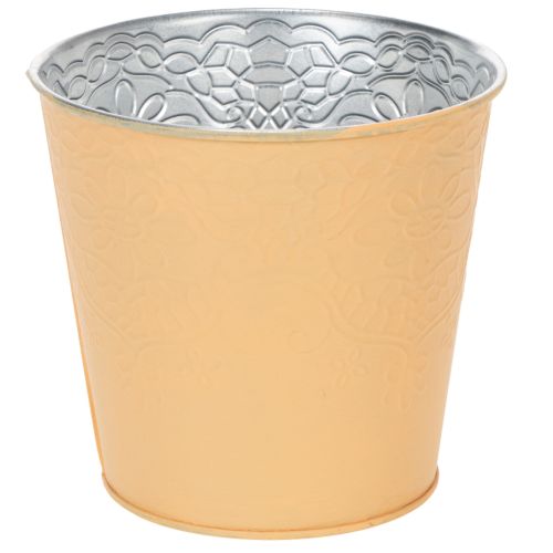 Floristik24 Pot de fleurs en métal, orange pastel, Ø 13,5 cm H 12,5 cm