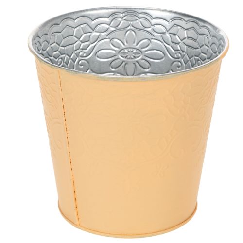 Article Pot de fleurs en métal, orange pastel, Ø 13,5 cm H 12,5 cm