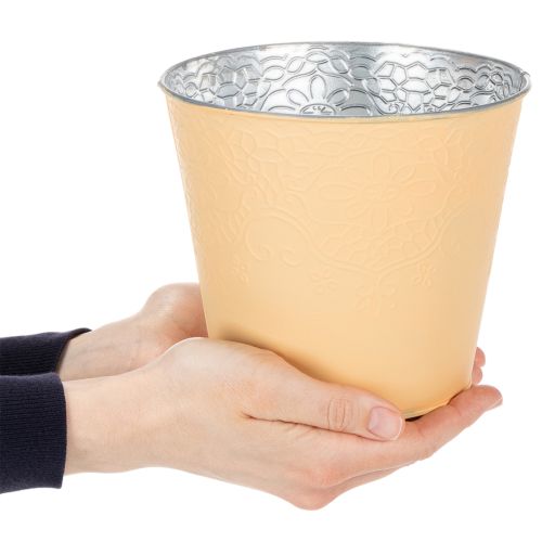 Article Pot de fleurs en métal, orange pastel, Ø16cm H14cm