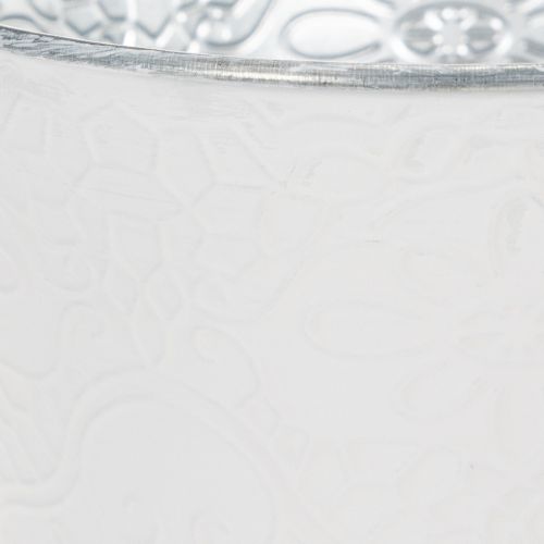 Article Pot de fleurs en métal, blanc pastel, Ø16cm H14cm