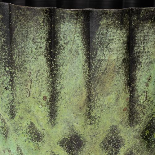 Article Pot de fleurs vintage en métal, vert, Ø 14/12 cm, lot de 2