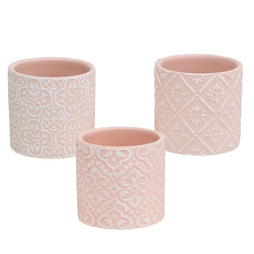 Floristik24 Jardinière avec motif rose Ø7cm H6,5cm 12pcs