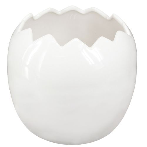 Article Grand pot de fleurs en céramique blanc en forme d&#39;œuf de Pâques, 20 x 18 cm