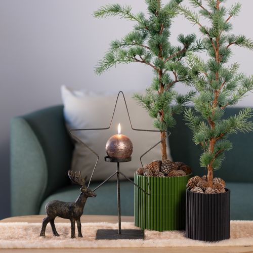 Article Jardinière en papier noir Ø19cm H14cm 3 pcs