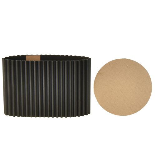 Article Jardinière en papier noir Ø13cm H12cm 4 pcs