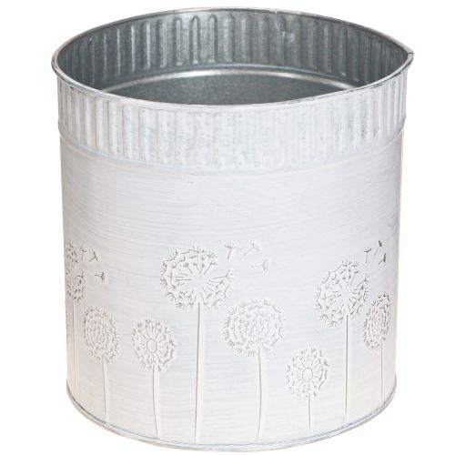 Article Jardinière Pissenlits Pot de fleurs en métal Blanc Ø15,5 cm H15,5 cm
