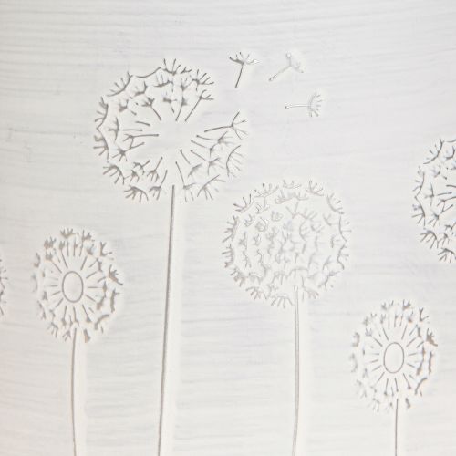 Article Jardinière Pissenlits Pot de fleurs en métal Blanc Ø15,5 cm H15,5 cm