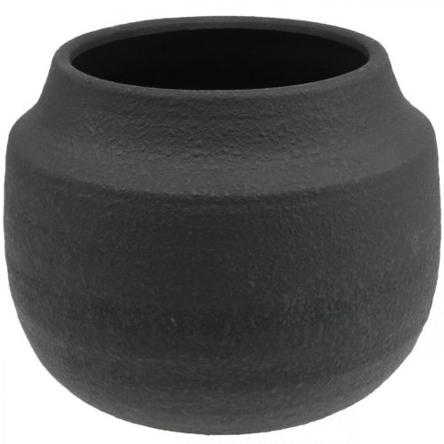 Floristik24 Jardinière pot de fleurs en céramique noire Ø27cm H23cm