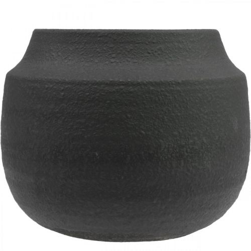 Floristik24 Jardinière pot de fleurs en céramique noire Ø27cm H23cm