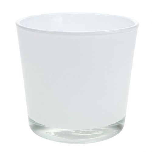 Floristik24 Jardinière en verre blanc Ø11.5cm H11cm
