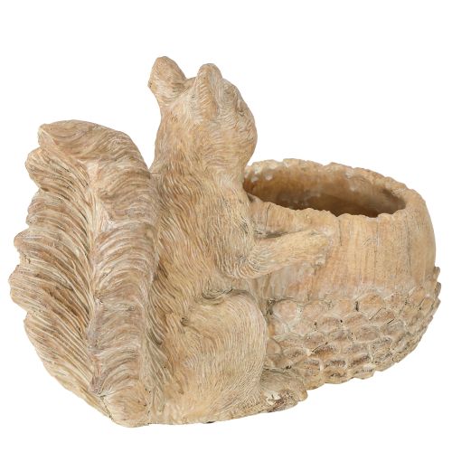 Article Jardinière en pierre reconstituée avec décor d&#39;écureuil 26×14×19cm