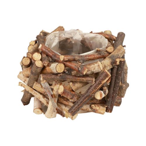 Floristik24 Jardinière pot de fleurs en bois décoration bois naturel H10,5cm Ø10cm