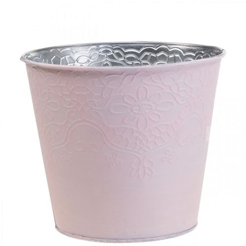 Jardinière jardinière en métal rose pastel Ø16cm H14cm