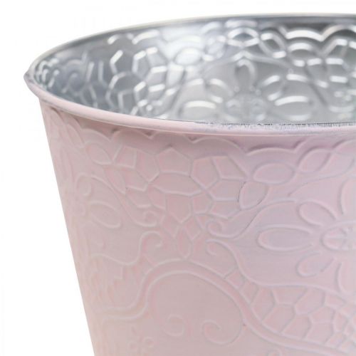 Article Jardinière jardinière en métal rose pastel Ø16cm H14cm