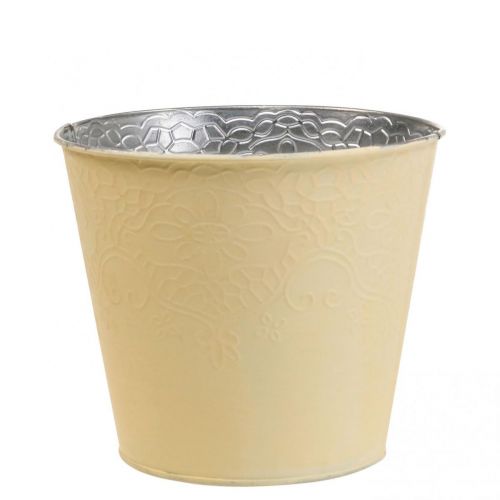 Jardinière jardinière en métal jaune pastel Ø16cm H14cm