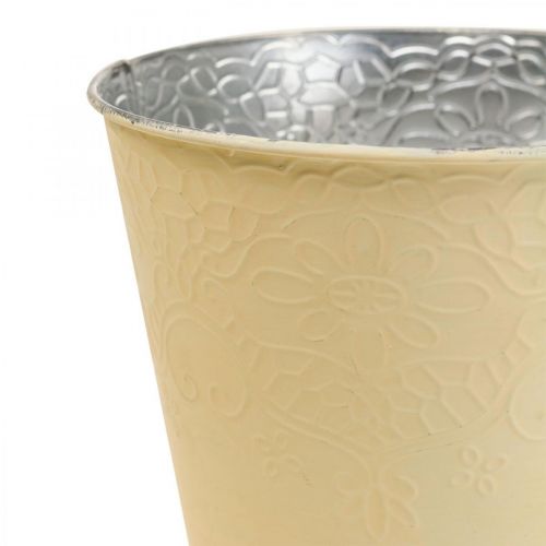 Floristik24 Jardinière jardinière en métal jaune pastel Ø13.5cm H12.5cm