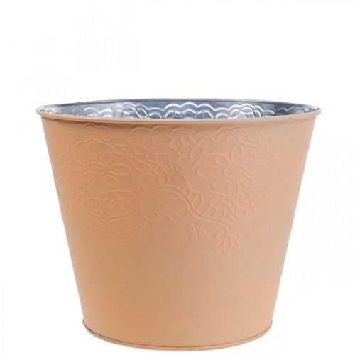 Floristik24 Jardinière jardinière en métal orange pastel Ø13.5cm H12.5cm