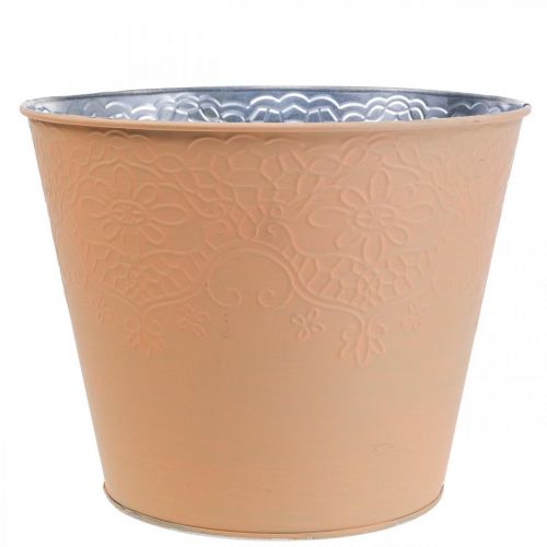 Floristik24 Jardinière jardinière en métal orange pastel Ø20cm H16cm