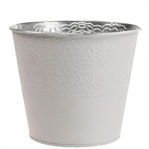 Floristik24 Jardinière en métal jardinière à fleurs blanc pastel Ø16cm H14cm