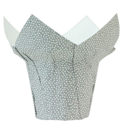 Jardinière papier à pois emballage cadeau fleurs Ø9cm H16cm 8 pcs