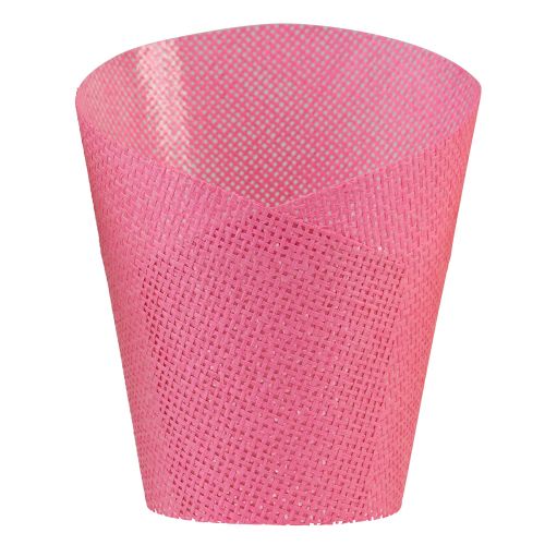 Article Jardinière papier tressé rose, jaune, vert Ø7cm H13cm 12pcs